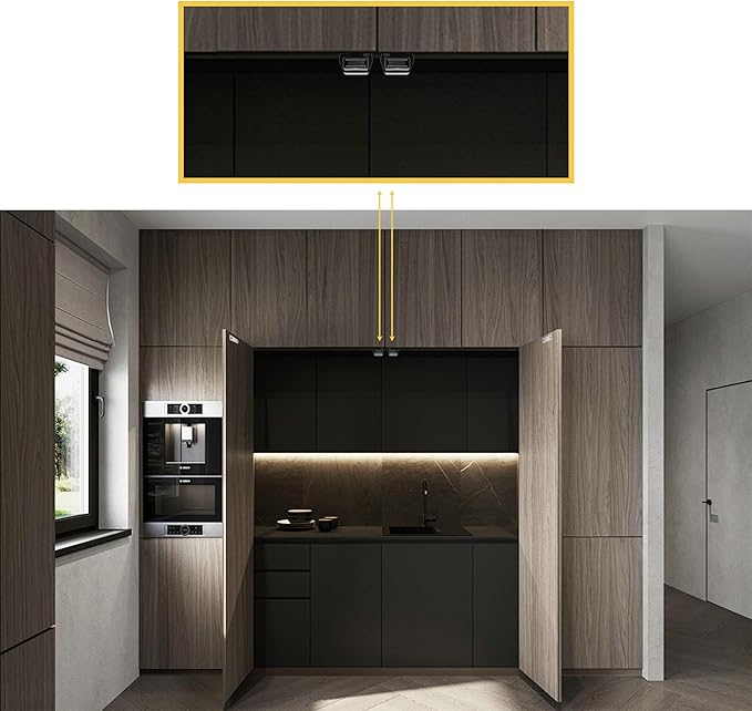 Heavy Duty Push to Open Door Latch, 5 Pack Black Magnetic Push Latches, Hidden Push Touch Latch Hardware for Push to Open Cabinet, Magnetic Door Catch for Cabinet Drawer Wardrobe Kitchen Door