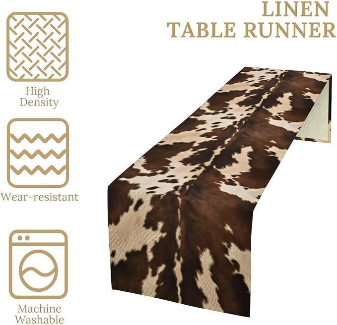 Cow Print Table Runner, 13x108 Inch - Image 4