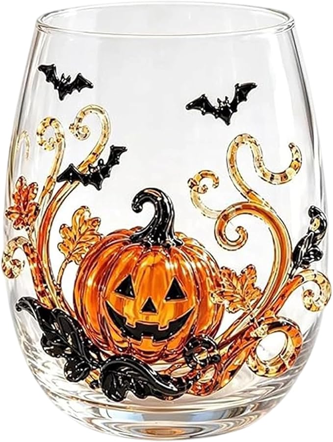 3D Halloween Artisan Glassware Collection, Halloween Artisan Glass Cups | by ALINUOYQ