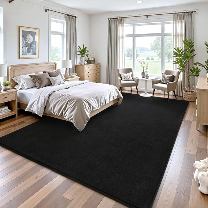 Keeko 4x6 Black Area Rugs for Bedroom, Soft Modern Living Room Rug Indoor Non - Image 4