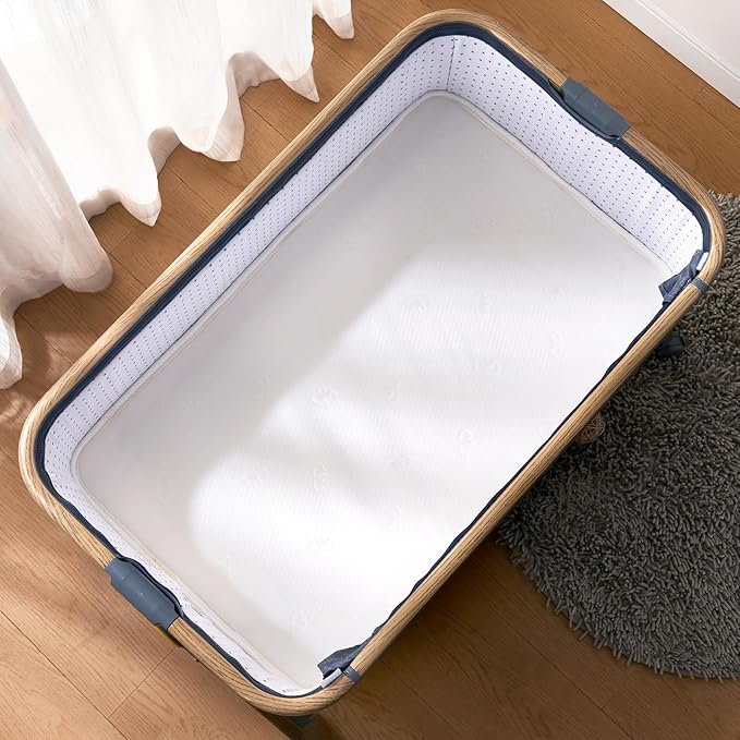 Baby Bassinet Mattress 33x 19 inches- Firm Support and Comfort Premium Foam,Noiseless and Odorless,Hypoallergenic Small Crib Mattress, Fits Moses Basket, Dual Sided with Soft Breathable Fabric