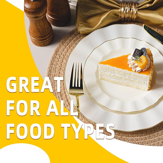 72PCS Ivory White Plastic Plates, Wavy Plates - Image 6