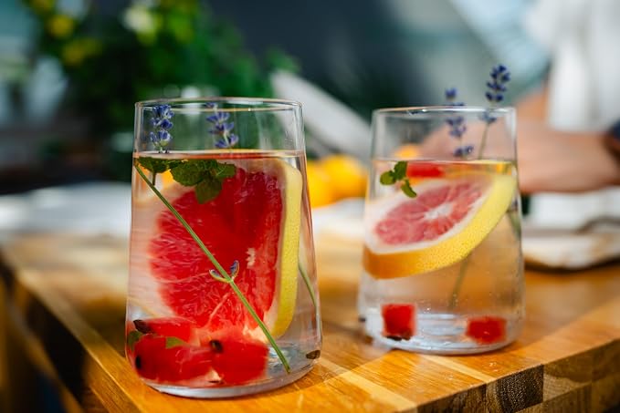 Krosno Infinity Drinking Glasses Set of 6 – 16.6 oz Water Juice Glasses - Image 5