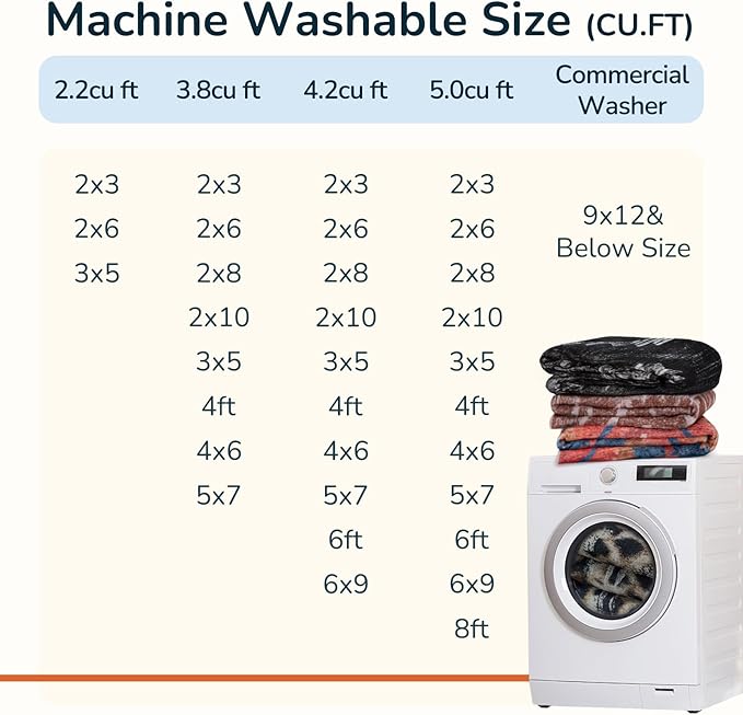 BESTSWEETIE Area Rug 8x10 Rug Machine Washable Non-Slip Low Pile Print Pattern - Image 4