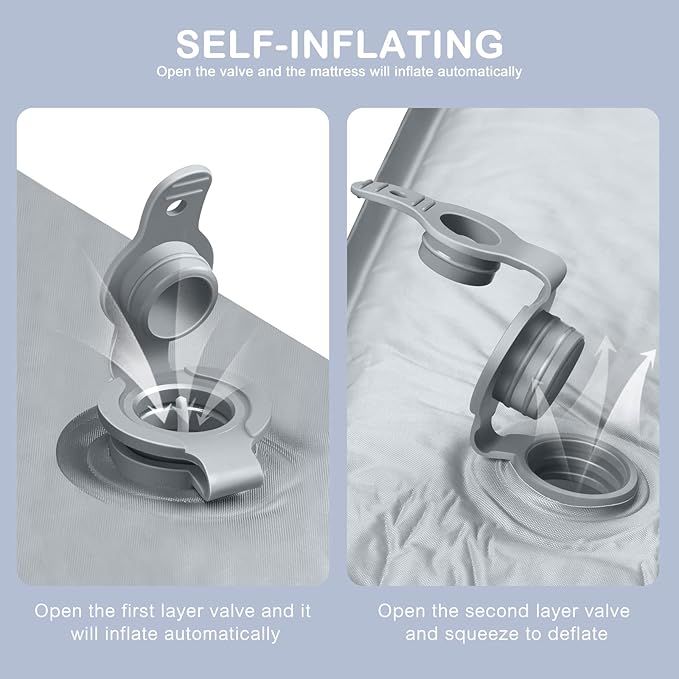 ANGELBLISS Baby Playpen, 79"x 63"x 1.18" Self-Inflating Play Mat for Babies and Toddlers, Roll Up & Waterproof Foam Crawling Mat, Portable Playmat with Travel Bag Grey