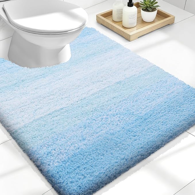 OLANLY Luxury Toilet Rugs U-Shaped 24x20, Extra Soft and Absorbent Microfiber by OLANLY