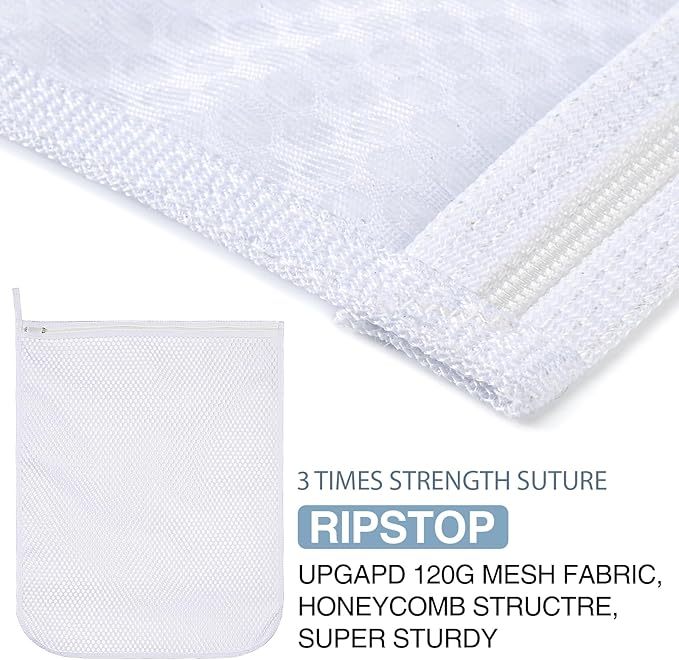 3 pcs Durable Honeycomb Mesh Laundry Bags for Delicates 16" x 19" (3 Large)