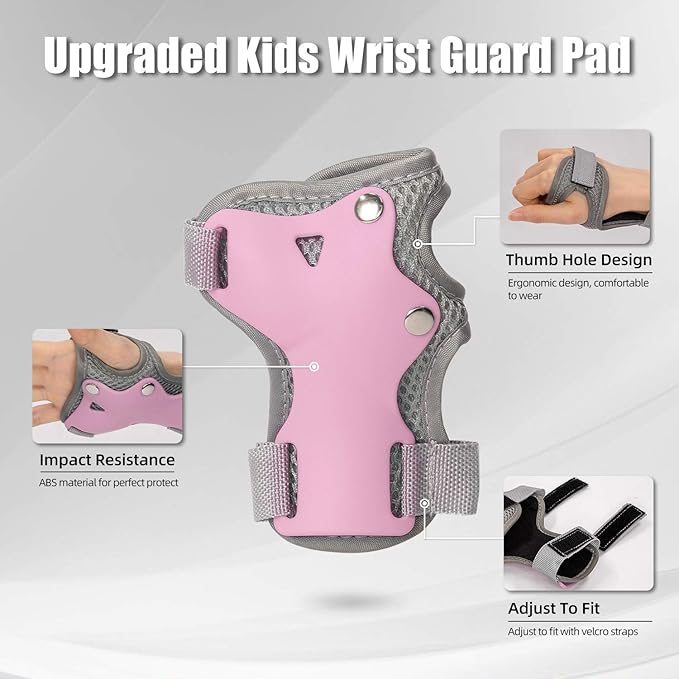 Kids Bike Helmet and Pads Set for Ages 2–14, CPSC Certified Adjustable Helmet with Knee Elbow Wrist Guards, for Skateboard, Scooter, Skating, Rollerblading, Multi-Sport Protective Gear