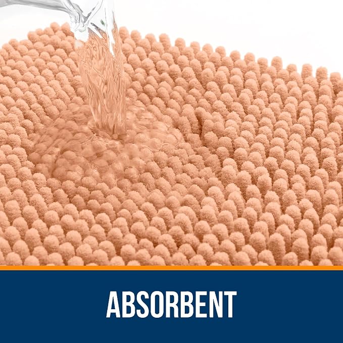 OLANLY Bathroom Rugs 36x24, Extra Soft Absorbent Chenille Bath Rugs, Rubber - Image 4