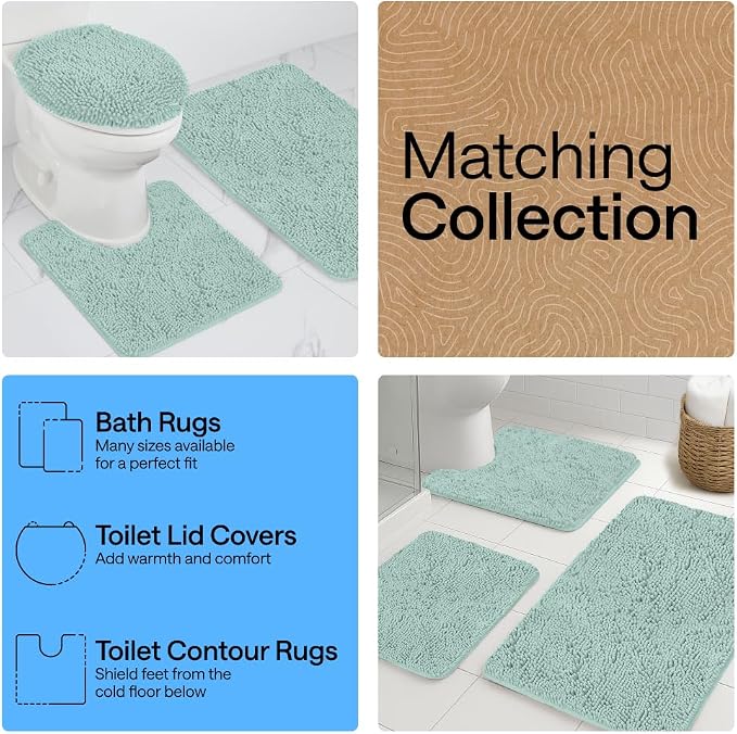 GORILLA GRIP Bath Rug Mat 44x26, Soft Absorbent Chenille, Quick Dry Microfiber - Image 8