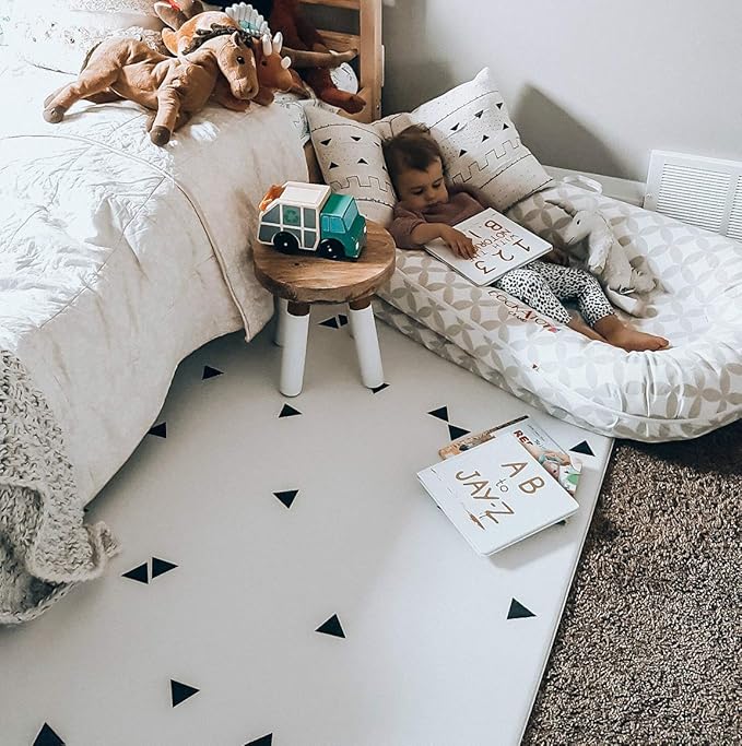 LITTLE Bot Ofie Mat, Soft Baby Play mat, Reversible Foam Floor mat, 6.5 ft x 4.5 ft, Durable and Non-Toxic (Country Road, Large)