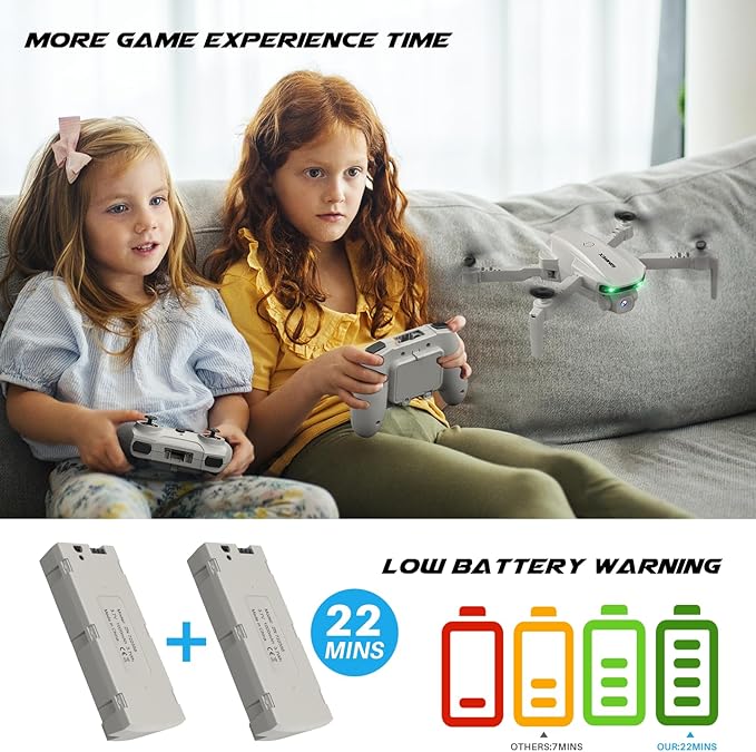 Drone With Camera 1080P for Kids And Adults, RC Quadcopter with Altitude Hold, Mini Drone With One Key Start, Waypoint Fly, Headless Mode, 3D Flip, 3 Speeds, Remote Control Drone for Beginners