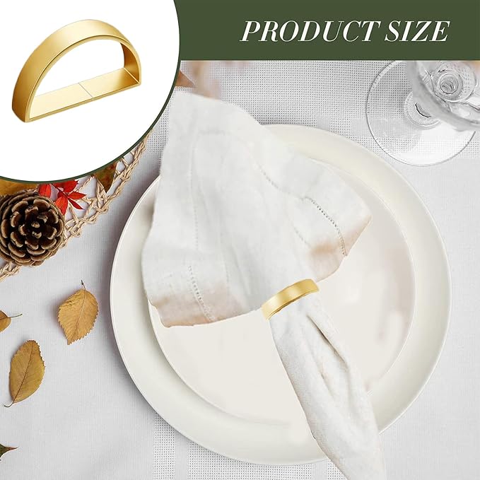 8 Pcs Matt Gold Napkin Rings - Image 7