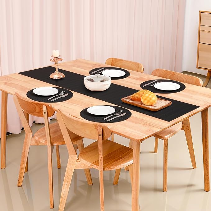 Table Runner 55 Inches Long, Vinyl Woven Heatproof Table Runners | Washable - Image 5