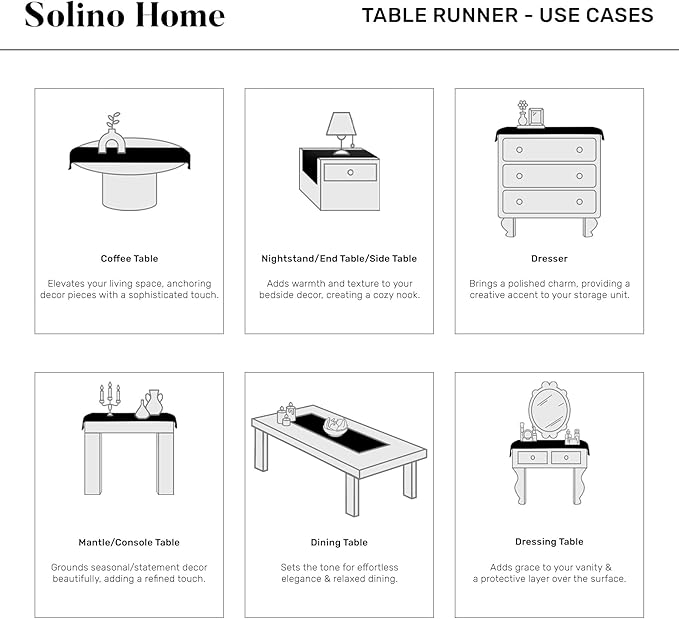 Solino Home Cotton Linen Dining Table Runner Light Grey Woven, 14 x 60 in | - Image 6