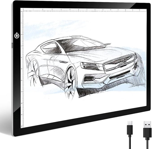 KIVOTAC A3 Tracing Light up Box,LED Light Pad Ultra-Thin USB Powered Brightness Dimmable LED Tracing Board for Drawing, Weeding Vinyl, Diamond Art, Sketching and Animation