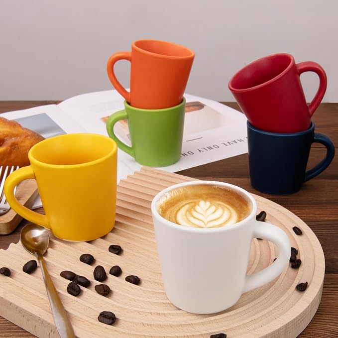 4.2 oz Espresso Cups Set of 2, Ceramic Red Coffee Mugs Demitasse Cups | Small - Image 5