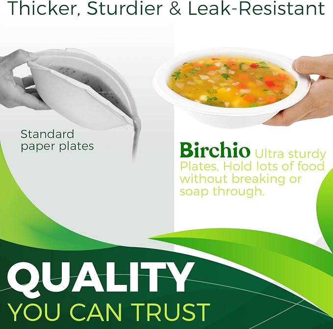 Paper Bowls 32oz, Heavy Duty Disposable Bowls, Milk Cereals, Uncoated and - Image 4