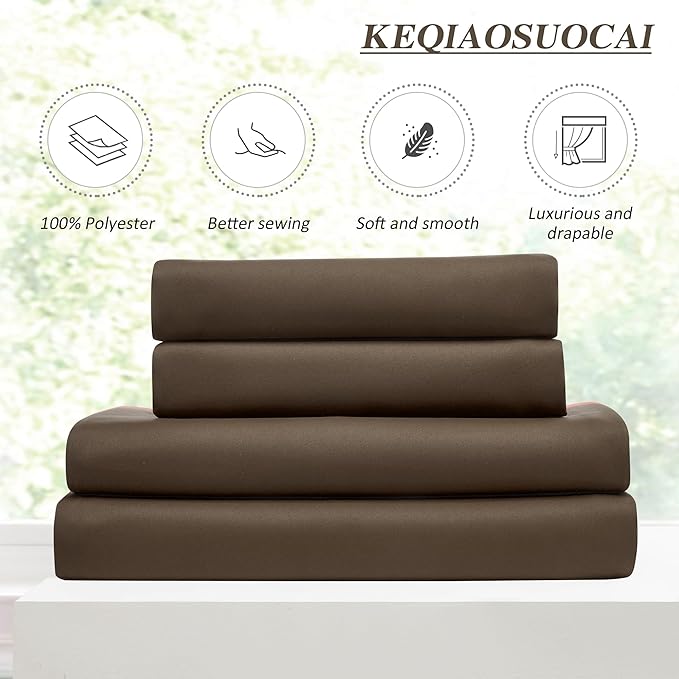 KEQIAOSUOCAI Chocolate Brown Blackout Curtains 92 Inches Long, Custom Made Pinch Pleated Memory Trained Window Curtain Panels Drapery for Bedroom Living Room, 40" W x 92" L, Set of 2