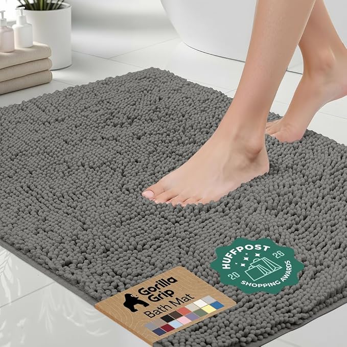 GORILLA GRIP Bath Rug Mat 36x24, Soft Absorbent Chenille, Quick Dry Microfiber by Unknown