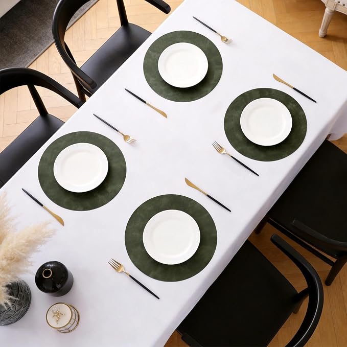 MOSAYT 13 Inch Round Vinyl Placemats Set of 8 - Image 5