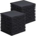 24 Pieces Slate Drink Coasters, GOH DODD 4 Inch Black Coasters Stone Coaster Set by GOHDODD