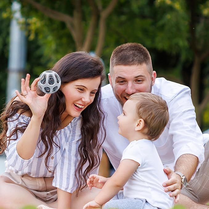 MCGMITT Silicone Baby Teether Ball Toy, Easy Grasp Sensory Balls for Babies 0-6-12 Months, Food Grade Soft Teether Ring for Teething Relief, Baby Teething Toy Gift for Infant Toddlers Boys and Girls