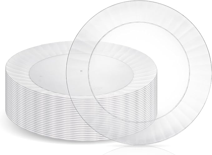 Party Essentials Deluxe Quality Hard Plastic 40 Count Round Party/Luncheon by PartyEssentials
