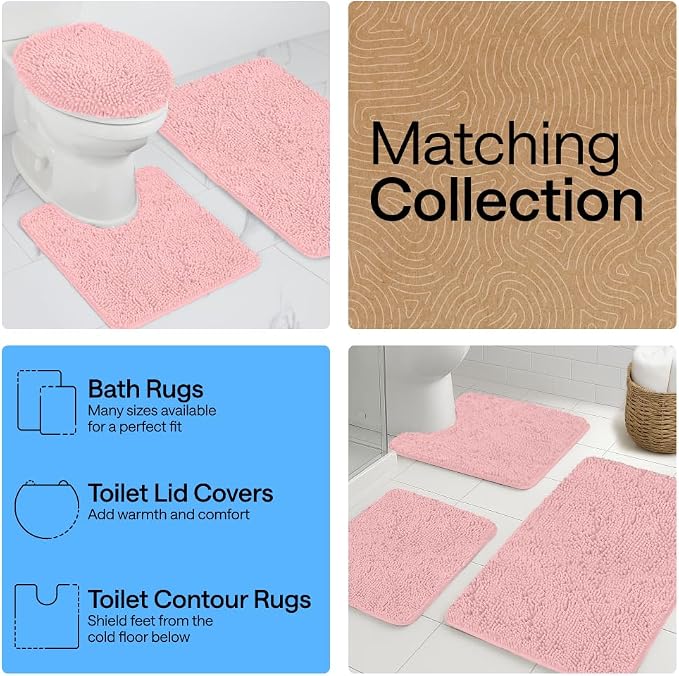 GORILLA GRIP Bath Rug Mat 36x24, Soft Absorbent Chenille, Quick Dry Microfiber - Image 8