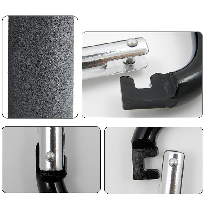 Large Stroller Hooks for Mommy, 2 pcs Carabiner Stroller Hook Organizer for Hanging Purses, Diaper Bag, Shopping Bags. Clip Fits Single/Twin Travel Systems, Car Seats (Black+Rose)