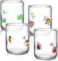 Vesici 4 Pcs Juice Glasses 14 oz Glass Cups Stemless Wine Glasses Hand Blown by Vesici