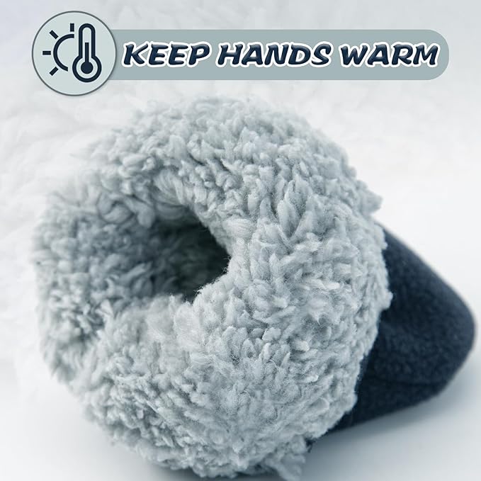 BAVST Baby Toddler Winter Mittens Girls Warm Fleece Lined Gloves Kids Sherpa Lined Mittens for Boys