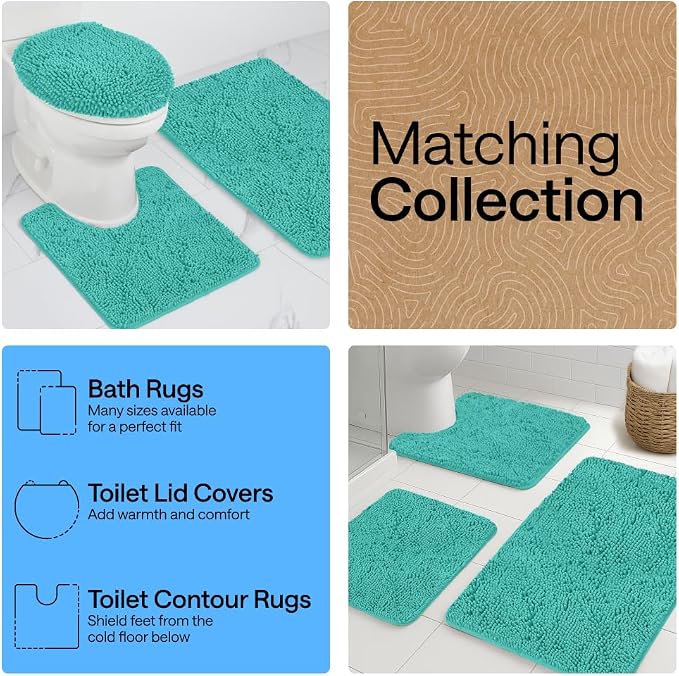 GORILLA GRIP Bath Rug Mat 60x24, Thick Soft Absorbent Chenille, Quick Dry - Image 8