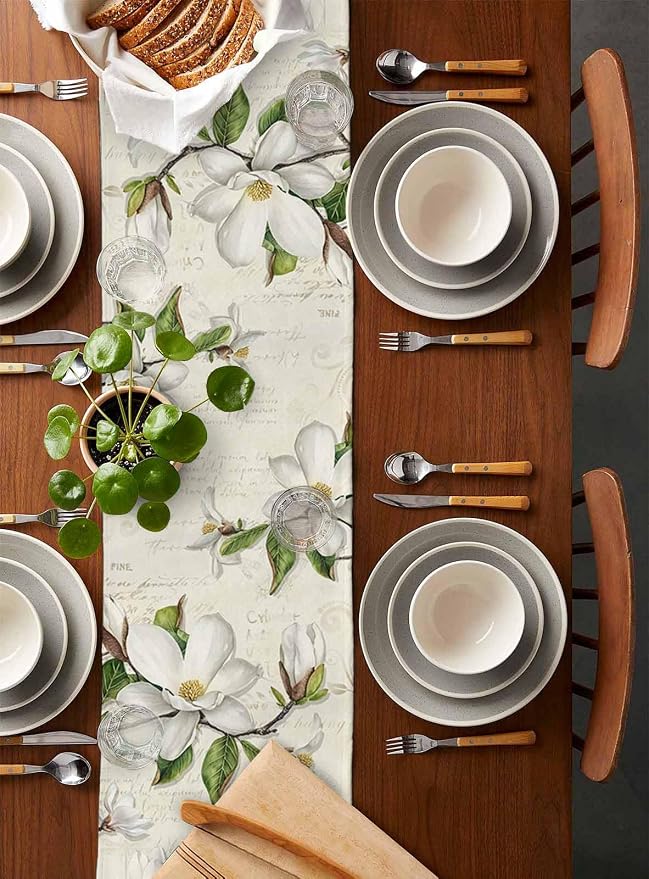 Vintage Floral Spring Table Runners 48 Inches Long, Rustic Botanical Table - Image 5