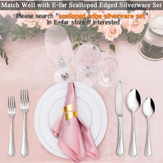 Dinner Spoons Set of 12, E-far 7.9 Inch Stainless Steel Soup Spoons Tablespoons - Image 7