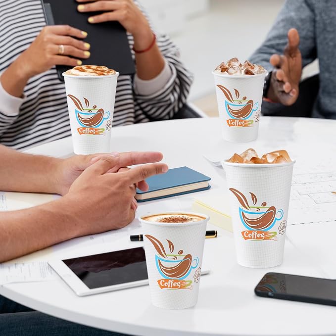 Lamosi 180 Pack 16 oz Coffee Cups, Disposable Paper Cups No Lids | Leakproof - Image 5