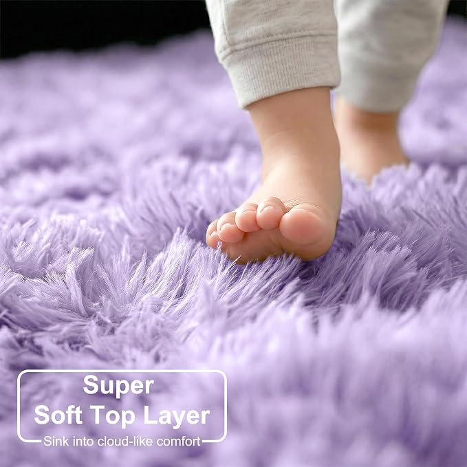 Amdrebio Light Purple Small Round Rugs 3Ft - Image 5