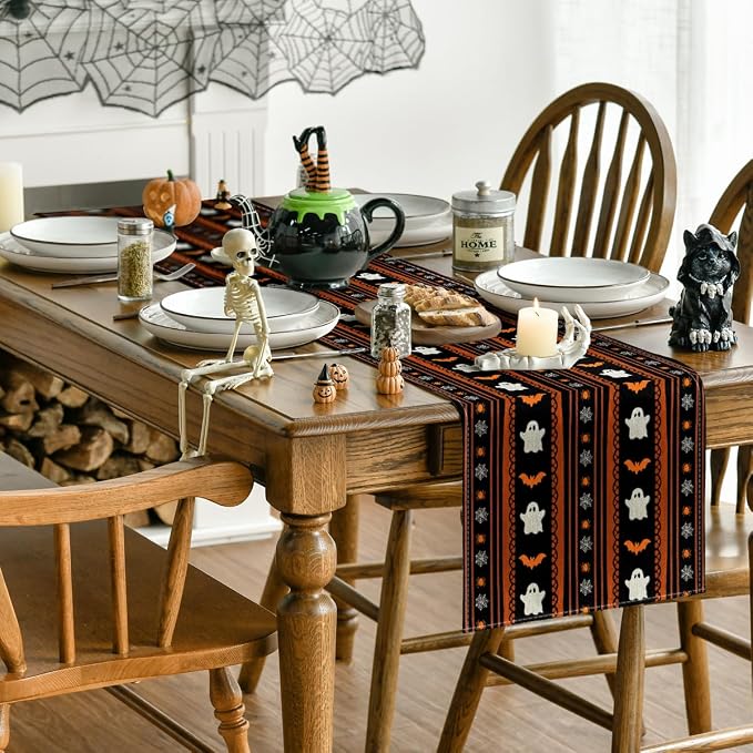 Artoid Mode 210 GSM Halloween Table Runner 13x48 Inch Home Party Decor | Ghosts - Image 4