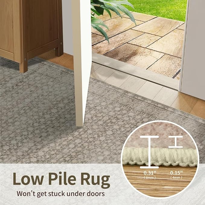 Rugxara Washable Area Rug for Living Room, Vintage Boho Rugs for Office - Image 6