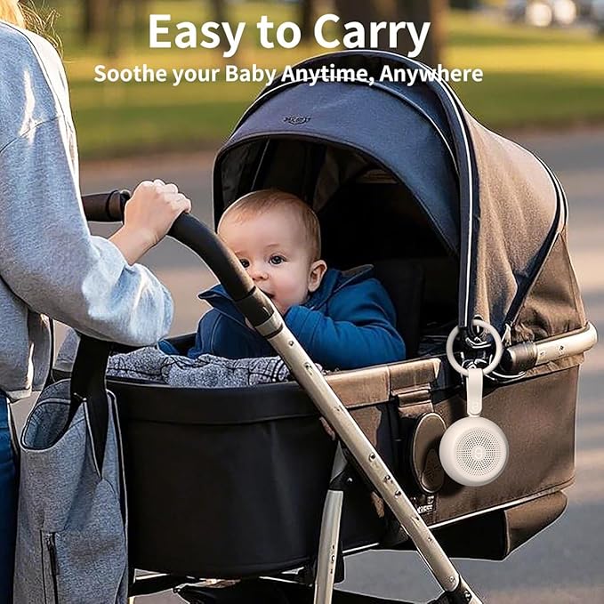 Easysleep White Noise Sound Machine Portable Sleep Machine for Baby Adult with 30 Soothing Sounds 12 Night Light Colors 4 Timer Memory Function Rechargeable Noise Machines for Sleeping, Office