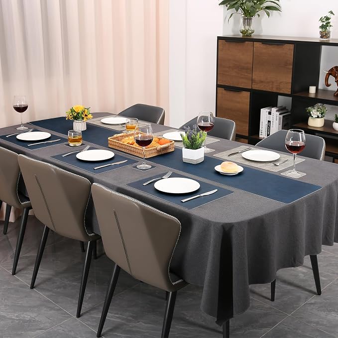 Table Runners 72 Inch Long, Dual-Sided Faux Leather Table Runner | Waterproof - Image 6