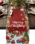 Merry Christmas Table Runner 108 Inches Long, Santa Xmas Tree Snowflake Table by Unknown