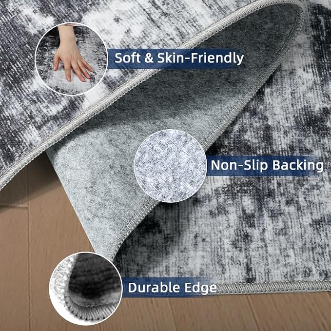 2x5 Washable Runner Rugs，Modern Abstract Rug Runner, Ultra-Thin Kitchen Runner - Image 5