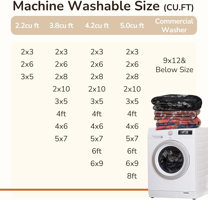 BESTSWEETIE Area Rug 6x9 Rug Machine Washable Non-Slip Low Pile Print Pattern - Image 6