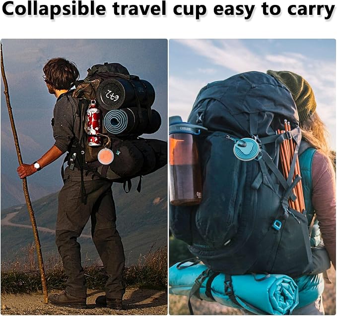 Litoexpe 4 Pack Silica gel Collapsible Travel Cup 270ml, Style 3 | Yellow & - Image 6