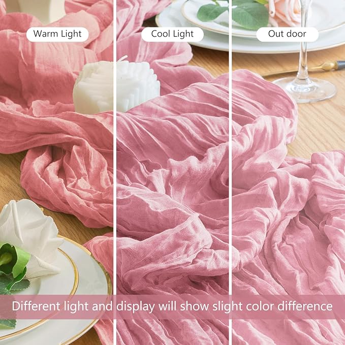 Cheesecloth Table Runner 10FT Boho Gauze Runner, 2 Pack | 120 Inch Cheese Cloth - Image 8