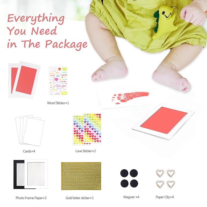 Inkless Baby Hand and Footprint Kit,Clean Touch Ink Pad for Baby Footprint Kit,No Mess Dog Paw Print Kit,DIY Footprint Ink for Baby Keepsake Gifts for Boys and Girls