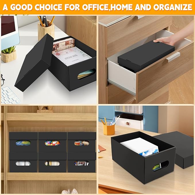 10PCS Photo Storage Box for 4"x6" Photos,10.2“ x 6.5“ x 4.7“ Picture Box Store and Protect Pictures,Documents Black