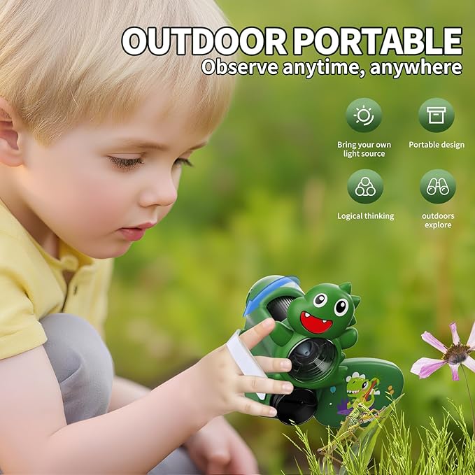 1600X Handheld Microscope for Kids 2" IPS Screen Kit Mini Pocket Digital Microscopes STEM Science with Slides Photo Video Rechargeable Portable Scope Gift for Ages 6-12 (Green)