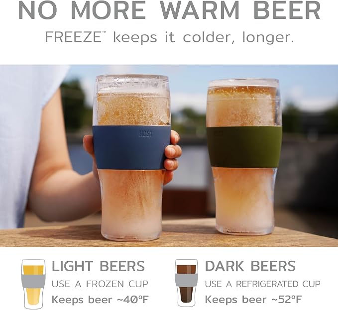 Host FREEZE Beer Glasses, Frozen Beer Mugs, Freezable Pint Glass Set, Insulated - Image 4